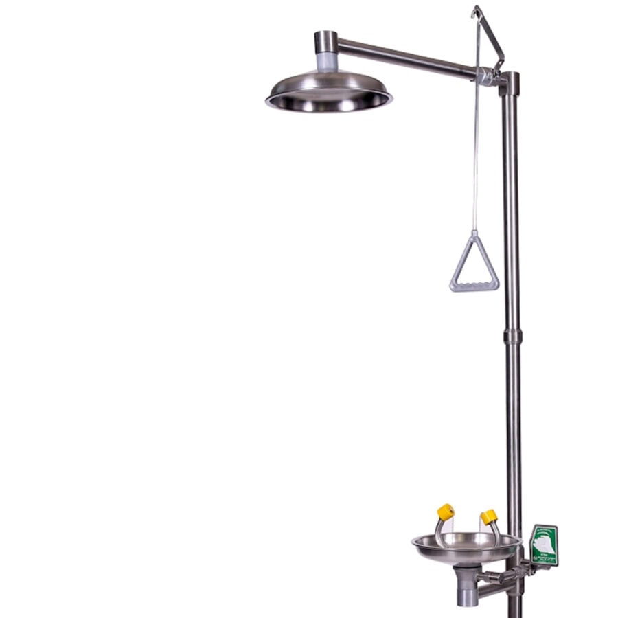 15034000 Hätäsuihku ruostumaton teräs tyyppi ESW seinäkiinnitys 1280x1280 - ProSafety Kombineeritud dušš pakub terviklikku kaitset töökohal. Kehadušš, näodušš ja avariidušš ühes seadmes tagavad kiire abi kemikaalidega kokkupuutel.